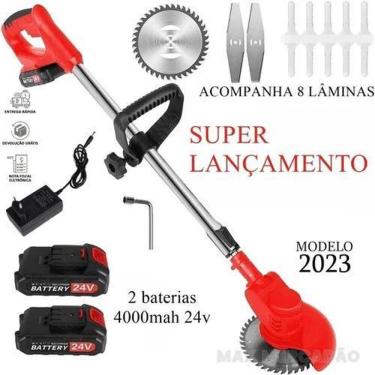 Imagem de Aparador De Grama Sem Fio Roçadeira A Bateria Nakasaki 1580W