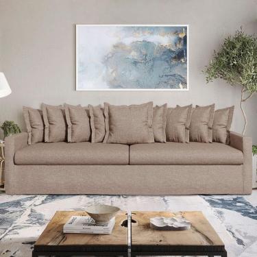 Imagem de Sofá Living Laguna 2,80m Com Capa Removível Lavável Cor Bege Claro 2251
