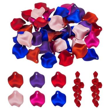 Imagem de WADORN Brincos pendentes de pétalas de acrílico com 42 peças, 7 estilos longos de flor exagerada, floral, borla, brincos modernos e coloridos para mulheres, baile de máscaras, uso diário, presentes de