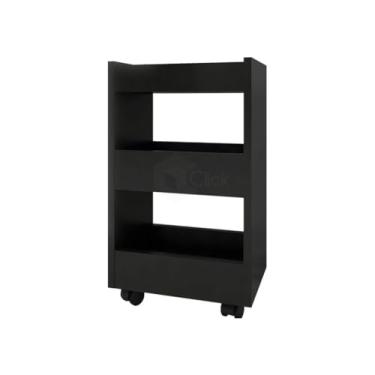 Imagem de Suporte Carrinho Com Rodinha Auxiliar Esmalteira Manicure Mesa Com Rodinhas (PRETO)