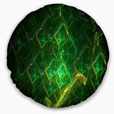 Imagem de Design verde fractal elétrico Lightning' abstrata sala de estar, sofá, almofada de alta qualidade + capa de almofada impressa em ambos os lados 50 cm