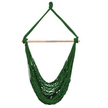 Imagem de Rede Cadeira Balanço Descanso Teto Suspensa Trançada Reforçada(Verde Musgo)