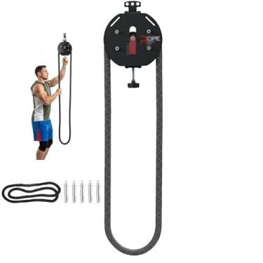 Imagem de CNAOHGHN Treinador De Corda Infinita, MáQuina De Puxar Corda Para Academia, Sistema De Polia Com Cabo PortáTil, Com ResistêNcia AjustáVel (0~30kg) Para Treinamento De Corpo Inteiro