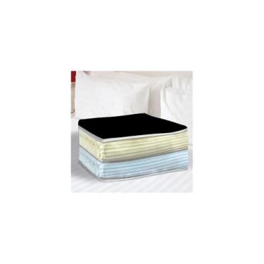 Imagem de Organizador de Guarda Roupas M, Material em Polipropileno e PVC, Dimensões 48x42x24cm, para Armazenamento de Roupas de Cama e Roupas Sazonais