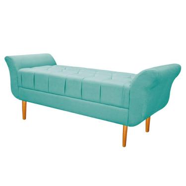Imagem de Recamier Estofado Ari 160cm Queen Size Suede Azul Tiffany