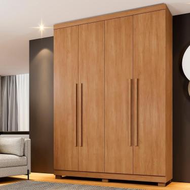 Imagem de Roupeiro New Supremo 4 Portas E 3 Gavetas Cinamomo