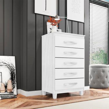 Imagem de Comoda 5 Gavetas 57 Cm Moden 2259 Branco Flex Incp