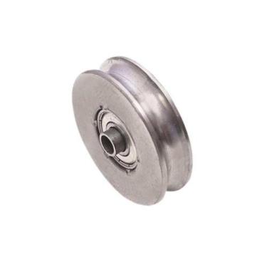 Imagem de Roldana Ferro Maciça 80mm Tipo U (redonda) 1-2 Bucha - Uso Em Portões