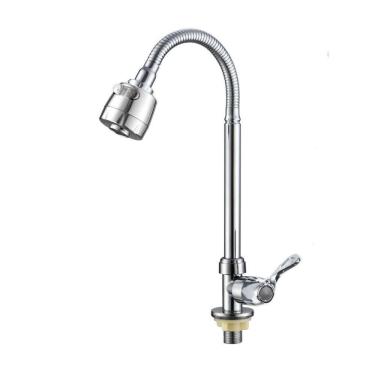 Imagem de Torneira Cozinha Gourmet Bancada Parede Flexível 1-4 Volta Cromo Modelo:bancada