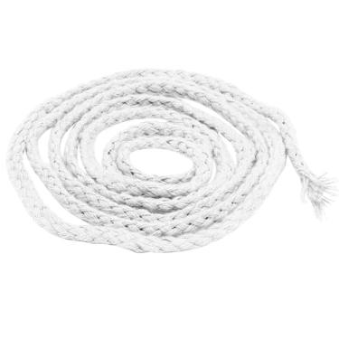 Imagem de Verkelly Cordão de macramê de algodão natural de 5 mm x 90 m - Corda trançada de 8 fios para projetos DIY, tapeçarias de parede, cabides de plantas e decoração de casa (branca)