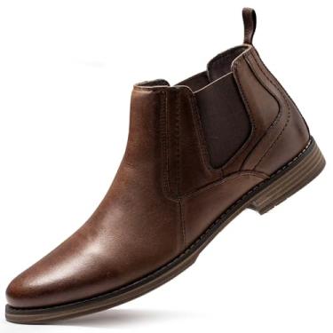 Imagem de Arkbird Chelsea Bota masculina de couro legítimo, Oxford casual e formal no tornozelo, Matte-coffee-802, 45