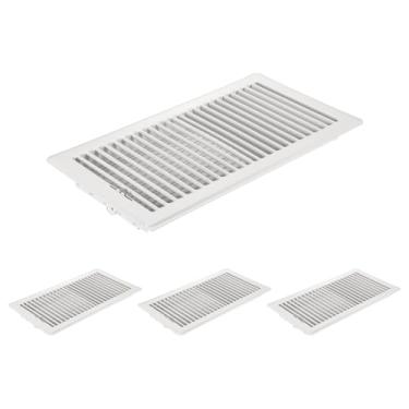 Imagem de PATIKIL Coberturas de ventilação de piso de 15 x 30 cm, 4 peças de registros de piso capas de ventilação de ar de metal resistentes, alavanca de fornecimento de ar ajustável fácil para grades de teto