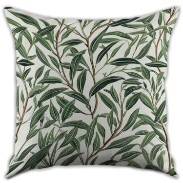 Imagem de RBAFAO William Morris Inspirado Abstrato Vintage Fox Design Fronhas Decoração de Casa Arte Capa de Almofada para Cama Sofá Sala de Estar, Carro Interior e Exterior (Verde, 45,7 x 45,7 cm)