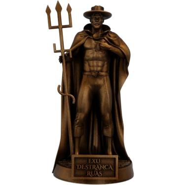 Imagem de Estátua Exu Destranca Ruas Umbanda Candomblé (Cor Cobre Antigo)