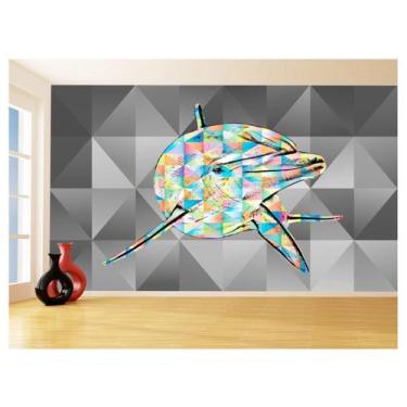 Imagem de Papel De Parede 3D Animais Pop Art Golfinho Cor 3,5M Pxa297 - Você Dec