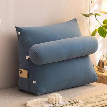 Imagem de Travesseiro triangular de leitura, descanso de cama, descanso de cama, almofada grande para adultos com suporte de pescoço/braço, suporte para as costas com apoios de braço, ótimo para ler na cama