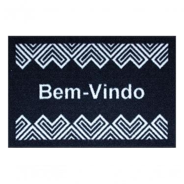Imagem de Tapete De Poa De Entrada Coração 60x40cm - Uzoo Tapete Entrada 60x40cm Coracao Preto-branco S19 222 02b