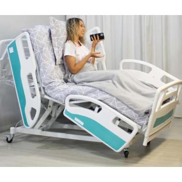 Imagem de Cama Hospitalar Motorizada 11 Movimentos com Colchão e Elevação do Leito e Posição Poltrona - 1040 AS