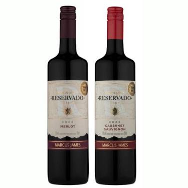 Imagem de Kit Vinho Tinto Merlot e Cabernet Sauvignon Marcus James Vinicula Auro