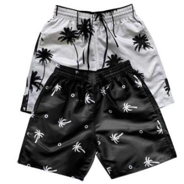 Imagem de Short Masculino Tactel Praia Treino Academia Bermuda Bolso Kit 2-Masculino