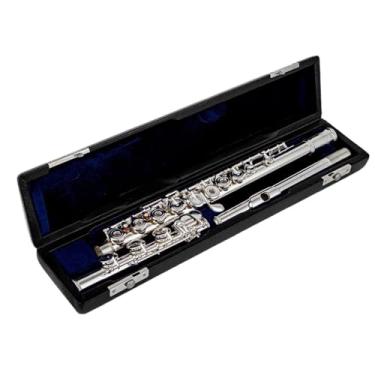 Imagem de Flauta Instrumento Flauta Fosforoso Cobre 17 Teclas Flauta Aberta Furo Aberto Instrumento Musical Tom C Adultos Iniciantes (Prata)