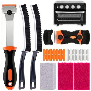 Imagem de Enovorld Kit de ferramentas de limpeza de forno resistente | Acessórios profissionais de limpeza de forno com escova de fenda, raspador de lâmina e pedra-pomes | Fornos elétricos e fogões de limpeza