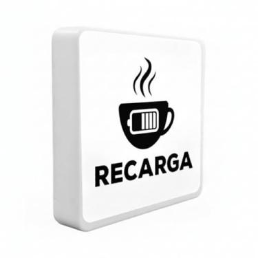 Imagem de Luminária Box Slim Recarga USB, LED 5W, Bivolt, Luz Difusa, 20x18x5 cm, Polietileno, Cabo USB 1,2m