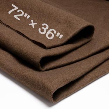 Imagem de XSEINO Tecido de feltro grande marrom chocolate 182.9 cm x 91.4 cm (2 jardas quadradas), folha de tecido de feltro macio de 1,4 mm de espessura para artesanato, cores da série marrom, tecido não