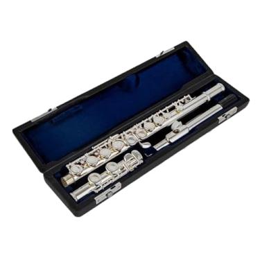 Imagem de Flauta para instrumento de flauta 16/17 furos, banhado a prata, obturador de flauta transversal, chave C com tecla E instrumento musical (A 700)