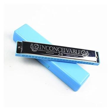 Imagem de Gaita Tremolo com 24 furos gaita C chave gaita instrumentos com estojo