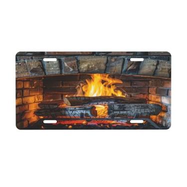 Imagem de Placa de licença de Natal para lareira para a frente do carro placas de carro metal de alumínio adequado para placa de porta de caminhão, bar, café, acessórios automotivos para homens e mulheres 15 x