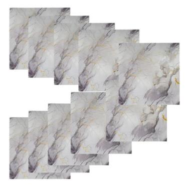 Imagem de Placa Adesiva Autocolante Marmore Falso Kit 10 Uni Papel Parede Decora