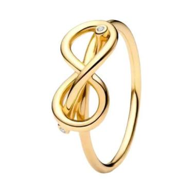 Imagem de Anel Feminino Banhado a Ouro Com Sol, Lua E Estrela Em Prata 925 Para 