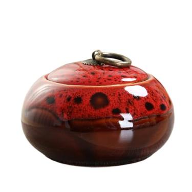 Imagem de YXCQHZM Urnas para cães e gatos, tamanhos pequenos e médios, Haustierurnen de cerâmica para animais de estimação de até 11,3 kg (vermelho, 11 cm)