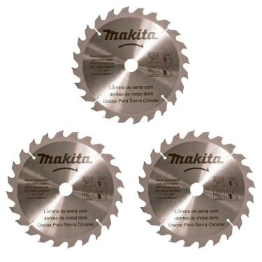 Imagem de Kit Com 03 Discos De Serra Circular Para Madeira 7.1-4 185mmx2.2mm 24 Dentes Makita D-51340