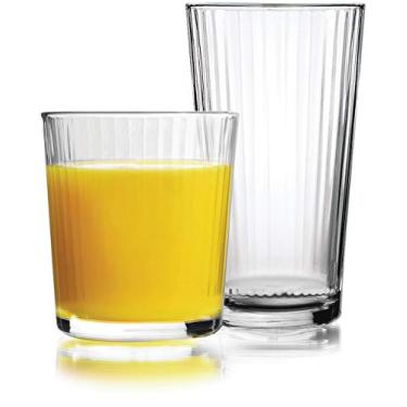 Imagem de Circleware Enorme conjunto de copos de 12-170-445 g e copos de uísque, copos para água, cerveja, suco, chá gelado, bebidas de bar, 12 peças, espectro