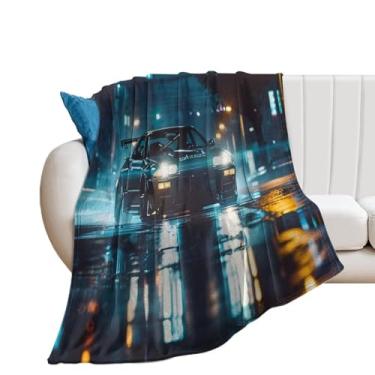 Imagem de HouLaiZhe Cobertor super macio de flanela modificado esportes japoneses JDM cobertor leve refrescante para sofá-cama cadeira sofá carro viagem ao ar livre leve quente 152 x 203 cm