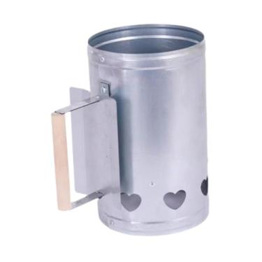 Imagem de Baoblaze Acendedor de chaminé portátil e fácil de usar, com cesto para acender carvão, ideal para churrascos e grelhas no quintal.