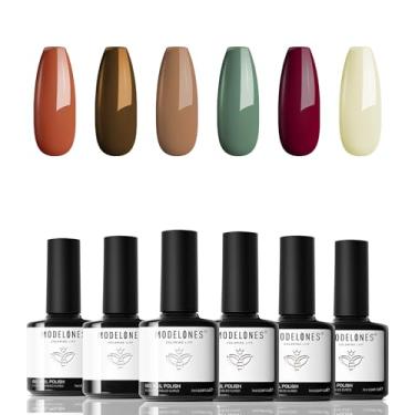 Imagem de modelones Conjunto de esmalte de gel vermelho, 6 cores, glitter branco brilhante, bordô, rosa escura, champanhe, prata, doce, bengala, kit de esmalte, arte de unha, salão de manicure, faça você mesmo