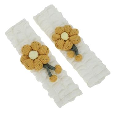 Imagem de Partuto Capa de cinto de segurança amarela poliéster algodão linho 25 cm tira de cinto de segurança almofada almofada de ombro 2 peças