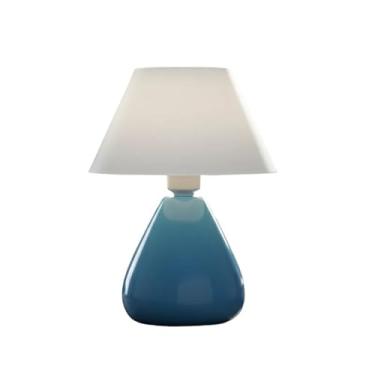 Imagem de Abajur Luminária de Cerâmica com Cúpula Gota para Mesa de Jantar, Cozinha, Ilha, Balcão e Escritório, Cabo Ajustável - Estilo Industrial e Minimalista(Azul)