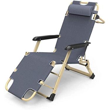 Imagem de YYBOES Cadeiras reclináveis de gravidade zero reclináveis de jardim espreguiçadeiras portáteis poltronas dobráveis cadeiras de praia - cinza-cinza + almofada de algodão grosso