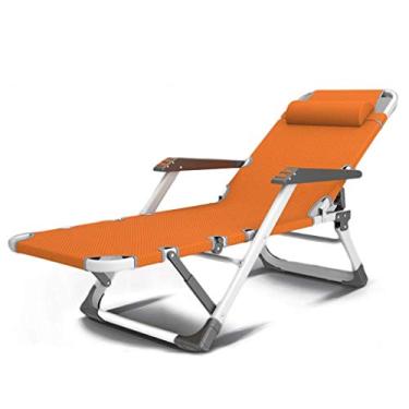 Imagem de YYBOES Espreguiçadeiras, espreguiçadeiras resistentes, móveis de jardim, cadeiras de acampamento e jardim, espreguiçadeiras dobráveis reclináveis à prova d'água de metal para escritório ao ar livre