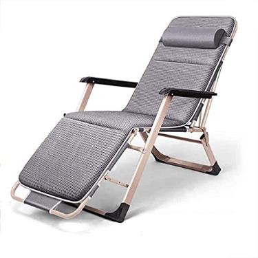 Imagem de Cadeira reclinável de gravidade zero, reclinável dobrável para uso externo, com encosto de cabeça removível e almofada respirável 4D, para almoço em família, espreguiçadeira, terraço ao ar livre