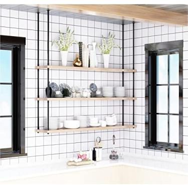 Imagem de APUM Rack suspenso para copos de vinho - rack de armazenamento de cozinha, teto de bar, rack de vinho, rack de decoração de plantas de sala de estar, rack de tubulação de água estilo japonês