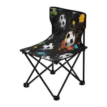 Imagem de Wassud Cadeira de acampamento leve portátil bola de futebol cadeira dobrável ao ar livre Oxford pano cadeira de praia para jardim praia pesca