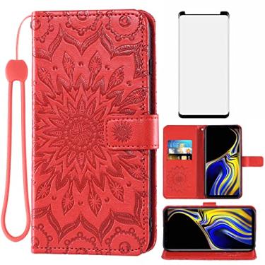 Imagem de Capa de telefone para Samsung Galaxy Note 9 capa carteira com protetor de tela de vidro temperado capa flip fina suporte para cartão acessórios para celular Galaxies Gaxaly Glaxay Note9 Not S9