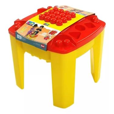 Imagem de Mesa Infantil de Atividades com Blocos – 24 Peças | Mesa Educativa para Montar e Brincar | Criatividade e Coordenação Motora