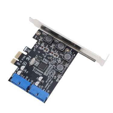 Imagem de Generic Placa PCIE para 2 Portas USB 3.0 de 19 Pinos, Placa de Expansão USB 3.0 Com 4 Fusíveis Independentes e 4 Capacitores Sólidos, Placas de Porta USB Internas para Computador Desktop