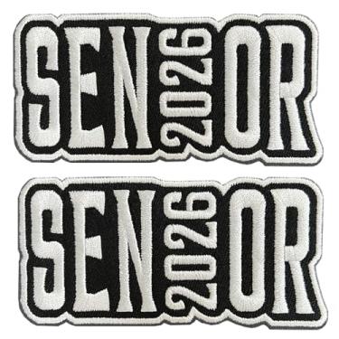 Imagem de 2 peças 2026 Senior Class Iron On Sew on Stitch, aplique bordado para decoração de presente para idosos do ensino médio e universitário, adesivos de estudantes de graduação 2026 para roupas, mochila